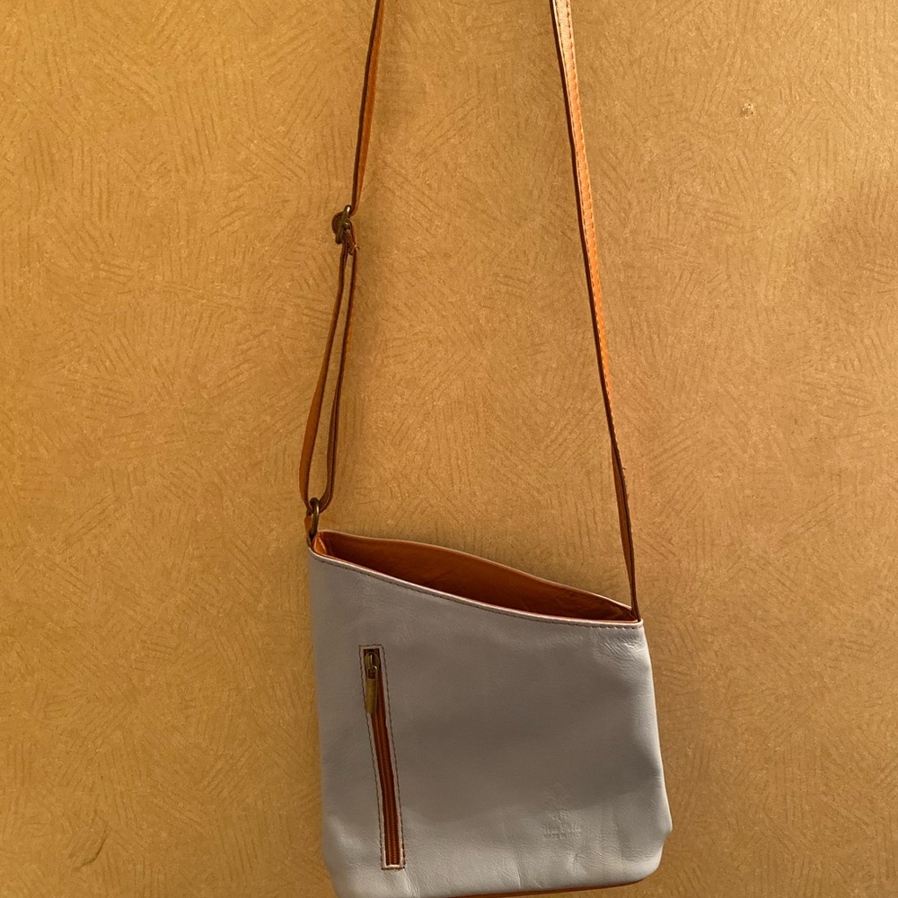 Blue Vera pelle crossbody